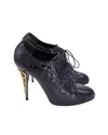 Giuseppe Zanotti Lace-up Quilted High Heel Ankle Boots In Black Patent Leather In Black