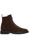 Giuseppe Zanotti Lace-up Suede Ankle Boots In Braun