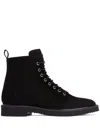 Giuseppe Zanotti Lace-up Suede Ankle Boots In Schwarz