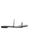 Giuseppe Zanotti Embellished Leather Toe-loop Flat Sandals In Black