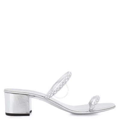 Giuseppe Zanotti Ladies Eolo Mauritia Slip-on Sandals In Silver