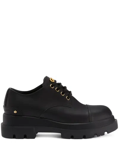 Giuseppe Zanotti Lapley Leather Lace-up Shoes In Black
