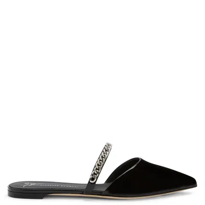 Giuseppe Zanotti Laurette Chain-link Detailing Mules In Black