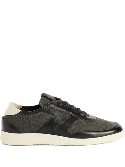 Giuseppe Zanotti League Two-tone Lace-up Sneakers In Black