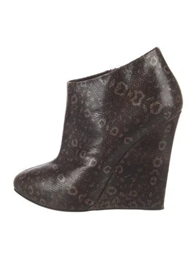 Pre-owned Giuseppe Zanotti Leather Animal Print Boots In Brown