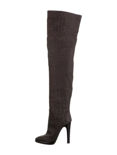 Pre-owned Giuseppe Zanotti Leather Animal Print Boots In Brown