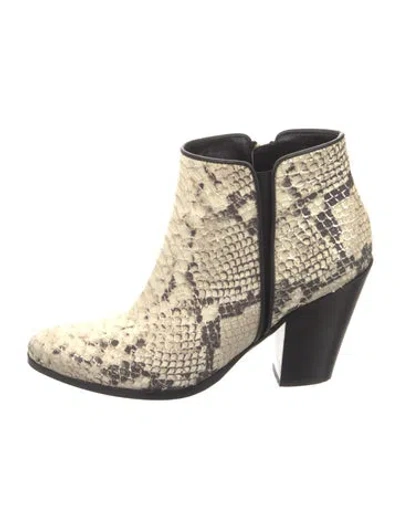 Pre-owned Giuseppe Zanotti Leather Animal Print Boots In Neutral