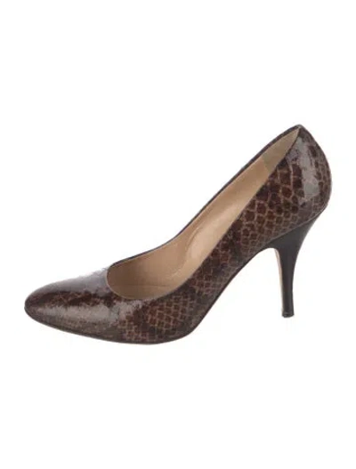 Pre-owned Giuseppe Zanotti Leather Animal Print Pumps In Black