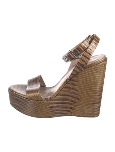 Pre-owned Giuseppe Zanotti Leather Animal Print Sandals In Brown