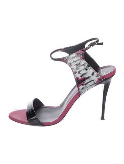 Pre-owned Giuseppe Zanotti Leather Animal Print Sandals In Multi