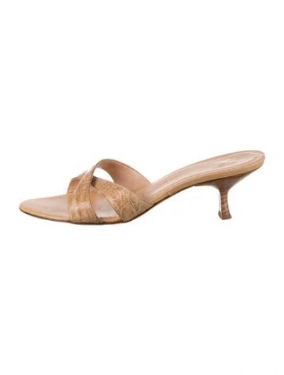 Pre-owned Giuseppe Zanotti Leather Animal Print Sandals In Neutrals