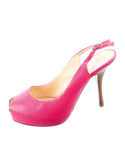 Pre-owned Giuseppe Zanotti Leather Animal Print Slingback Pumps In Pink