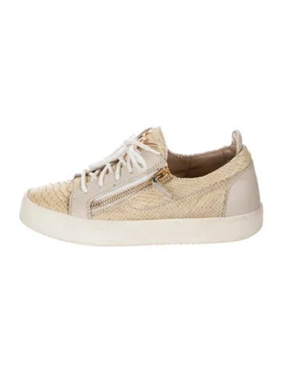 Pre-owned Giuseppe Zanotti Leather Animal Print Sneakers In Neutral