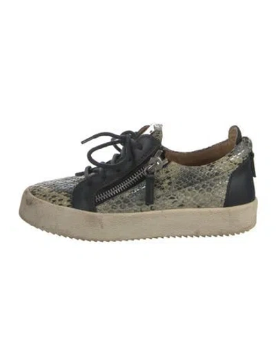 Pre-owned Giuseppe Zanotti Leather Animal Print Sneakers In Neutrals