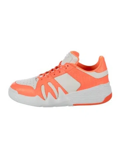 Pre-owned Giuseppe Zanotti Leather Animal Print Sneakers In Orange