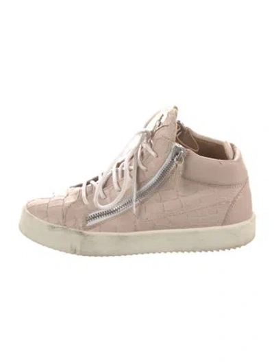 Pre-owned Giuseppe Zanotti Leather Animal Print Sneakers In Pink