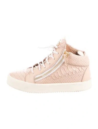 Pre-owned Giuseppe Zanotti Leather Animal Print Sneakers In Pink