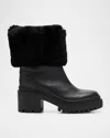 Giuseppe Zanotti Leather Ankle Boots With Shearling Cuff In Black