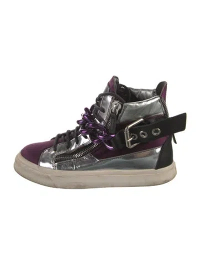 Pre-owned Giuseppe Zanotti Leather Athletic Sneakers In Multicolor