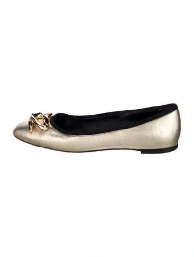 Pre-owned Giuseppe Zanotti Leather Ballet Flats In Gold
