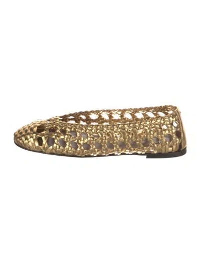 Pre-owned Giuseppe Zanotti Leather Ballet Flats In Gold/metallic