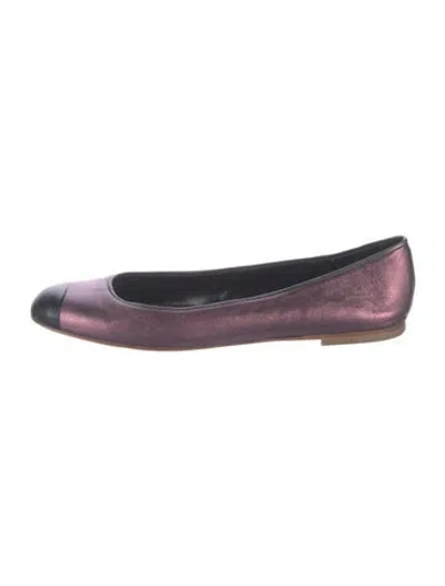 Pre-owned Giuseppe Zanotti Leather Ballet Flats In Purple