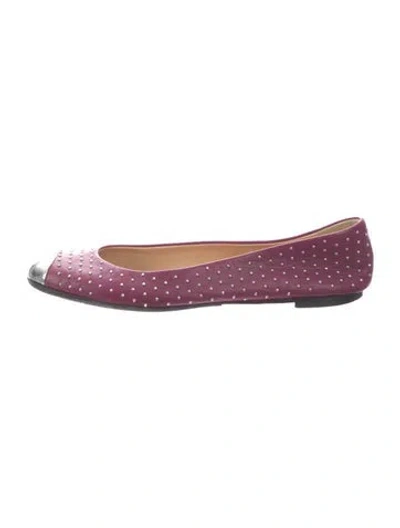 Pre-owned Giuseppe Zanotti Leather Ballet Flats In Purple