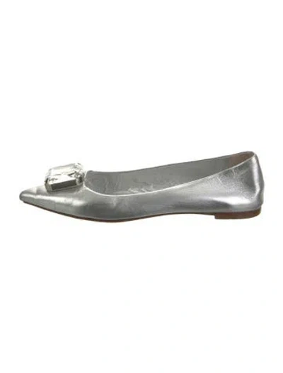Pre-owned Giuseppe Zanotti Leather Ballet Flats In Silver