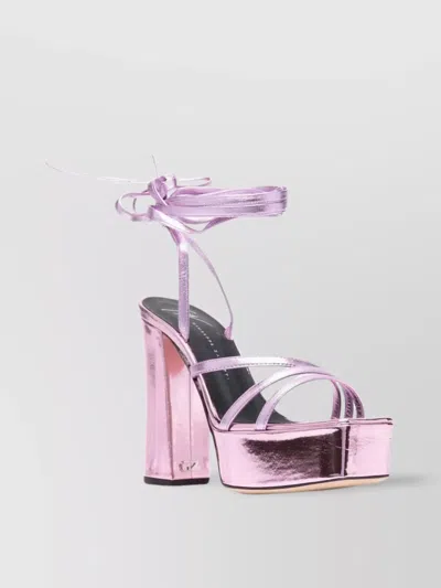 Giuseppe Zanotti Flavienne Mirrored-leather Platform Sandals In Pink
