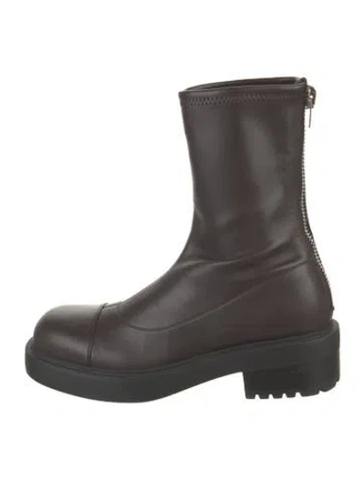 Pre-owned Giuseppe Zanotti Leather Chain-link Accents Boots In Black