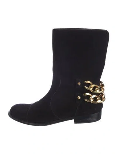 Pre-owned Giuseppe Zanotti Leather Chain-link Accents Boots In Neutral