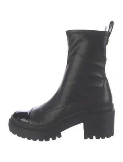 Pre-owned Giuseppe Zanotti Leather Chain-link Accents Combat Boots In Blue