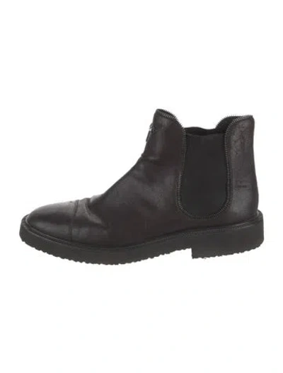 Pre-owned Giuseppe Zanotti Leather Chelsea Boots In Black