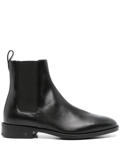 Giuseppe Zanotti Leather Chelsea Boots In Black