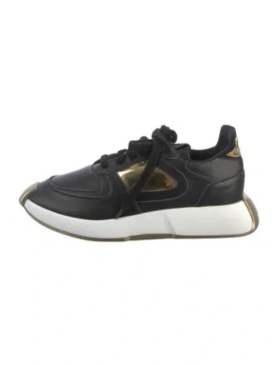 Pre-owned Giuseppe Zanotti Leather Chunky Sneakers In Black