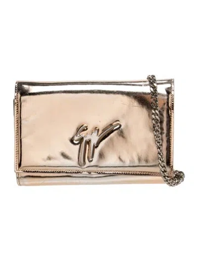 Pre-owned Giuseppe Zanotti Leather Clutch In Gold/metallic