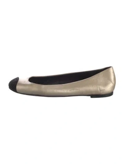 Pre-owned Giuseppe Zanotti Leather Colorblock Pattern Ballet Flats In Neutral