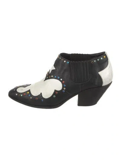 Pre-owned Giuseppe Zanotti Leather Colorblock Pattern Boots In Multi