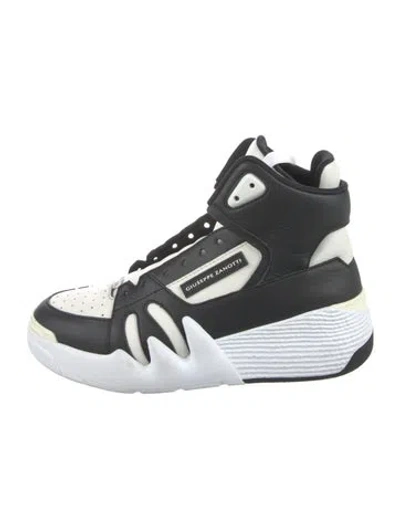 Pre-owned Giuseppe Zanotti Leather Colorblock Pattern Chunky Sneakers In White