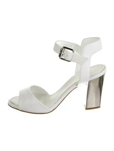 Pre-owned Giuseppe Zanotti Leather Colorblock Pattern D'orsay Pumps In White