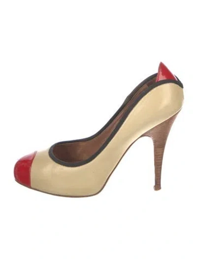 Pre-owned Giuseppe Zanotti Leather Colorblock Pattern Pumps In Neutral