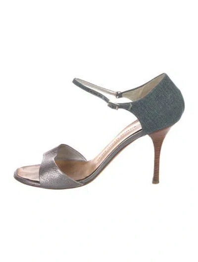 Pre-owned Giuseppe Zanotti Leather Colorblock Pattern Sandals