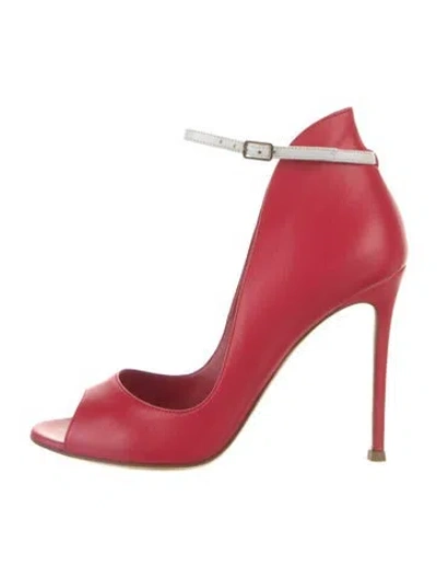 Pre-owned Giuseppe Zanotti Leather Colorblock Pattern Sandals In Pink