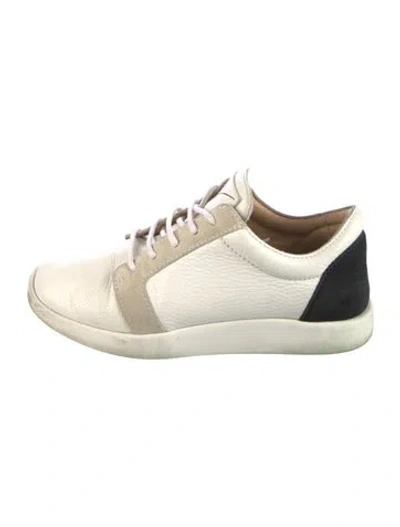 Pre-owned Giuseppe Zanotti Leather Colorblock Pattern Sneakers In White