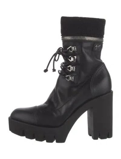 Pre-owned Giuseppe Zanotti Leather Combat Boots In Black