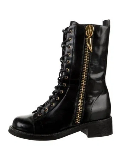 Pre-owned Giuseppe Zanotti Leather Combat Boots In Black