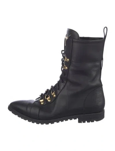 Pre-owned Giuseppe Zanotti Leather Combat Boots In Black