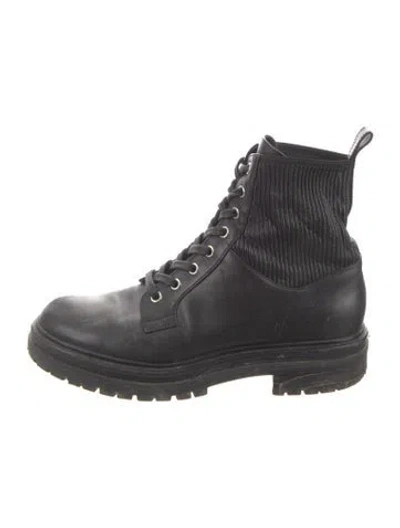 Pre-owned Giuseppe Zanotti Leather Combat Boots In Black