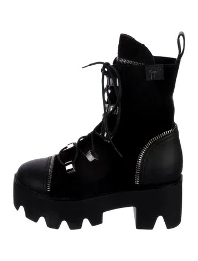 Pre-owned Giuseppe Zanotti Leather Combat Boots In Black