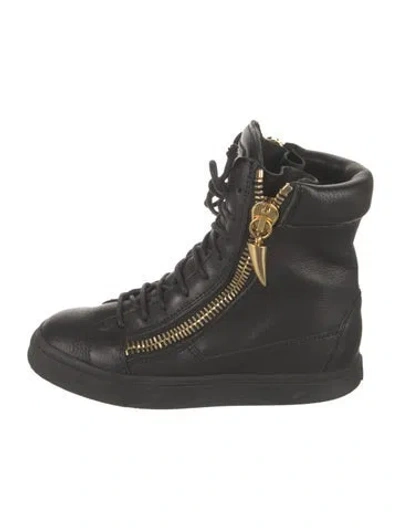 Pre-owned Giuseppe Zanotti Leather Combat Boots In Black